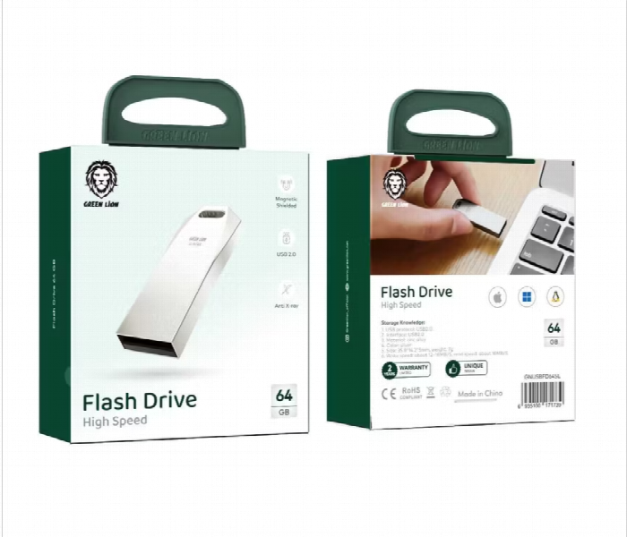 Green Lion High Speed Flash Drive  64Gb Silver - Zoom Image 3