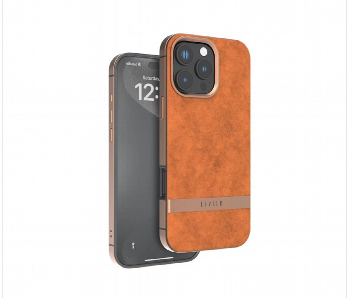 Levelo Pelle Leather Case For Iphone 16 Pro Max Brown - Zoom Image 1