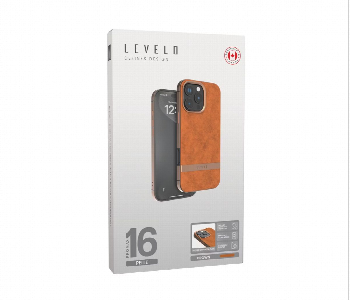 Levelo Pelle Leather Case For Iphone 16 Pro Max Brown - Zoom Image 6
