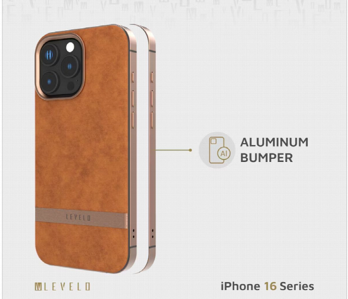 Levelo Pelle Leather Case For Iphone 16 Pro Max Brown - Zoom Image 3