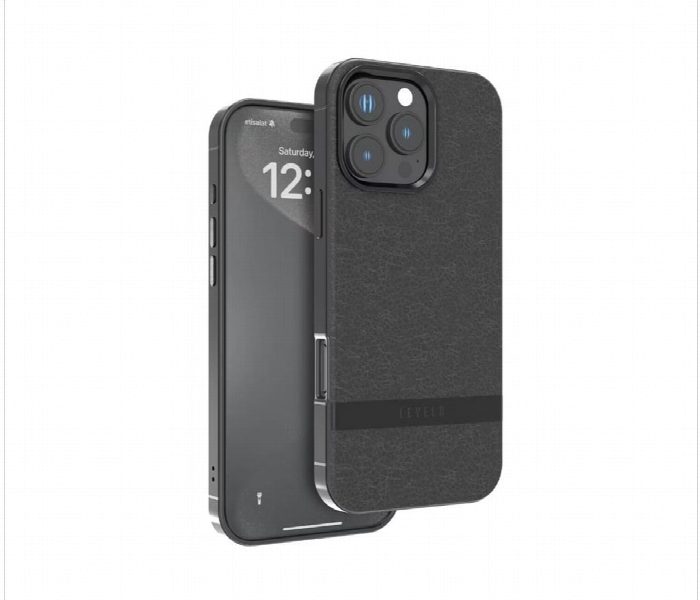 Levelo Pelle Leather Case For Iphone 16 Pro Max Black - Zoom Image 1