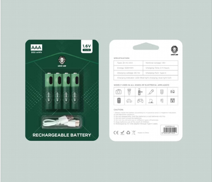 Green Lion Alkaline Aaa Rechargeable Battery 1.6V - Zoom Image 3
