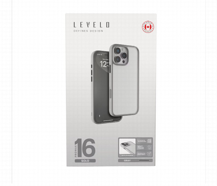 Levelo Solo Case For Iphone 16 Pro Max Gray - Zoom Image 5