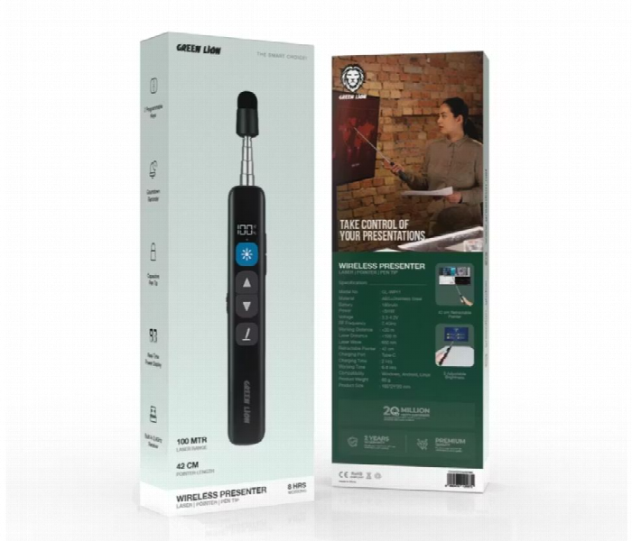 Green Lion Wireless Presenter With Retractable Pointer Share - Zoom Image 2