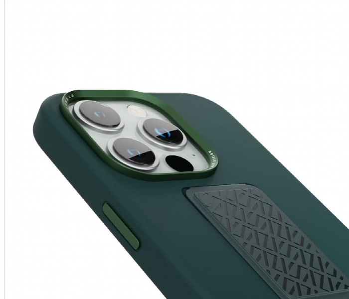 Levelo Morphix Silicone Case With Leather Grip For Iphone 15 Pro Max Green - Zoom Image 3