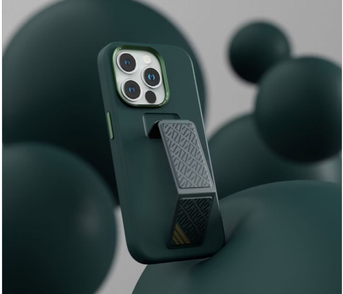 Levelo Morphix Silicone Case With Leather Grip For Iphone 15 Pro Max Green - Zoom Image 4