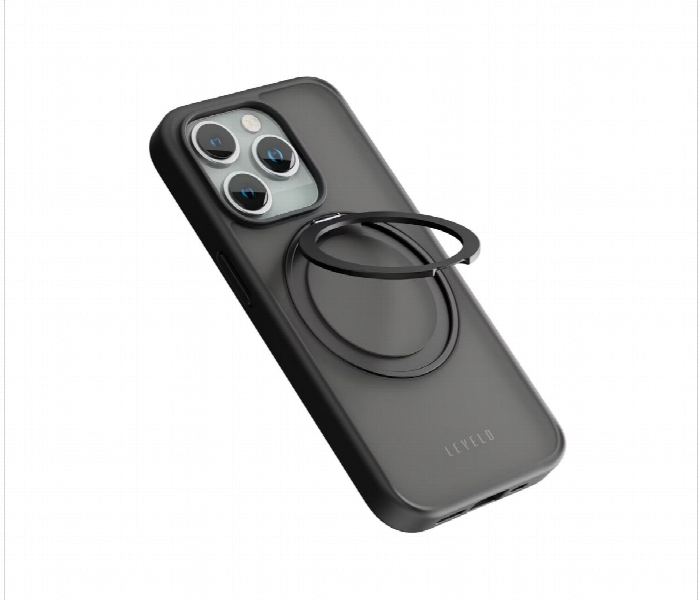Levelo Magsafe Ringo Multi Functional Kickstand Case For Iphone 15 Pro Black - Zoom Image 2