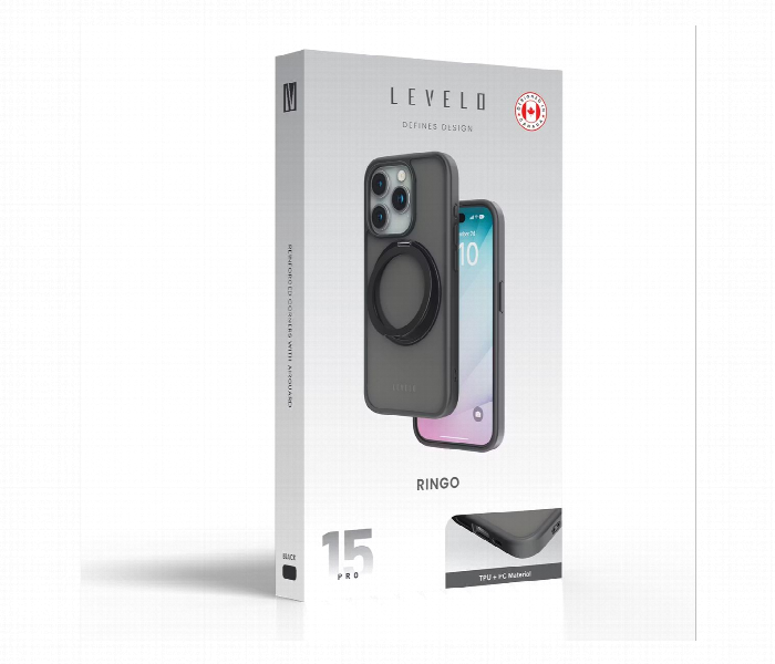 Levelo Magsafe Ringo Multi Functional Kickstand Case For Iphone 15 Pro Black - Zoom Image 5
