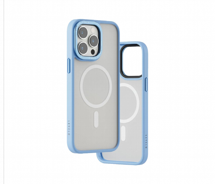 Levelo Magsafe Kayo Iphone 14 Pro Matte Back Case Matte Clear Blue - Zoom Image 2