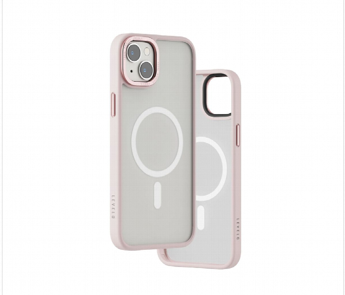 Levelo Magsafe Kayo Iphone 14 Plus Matte Back Case Matte Clear Pink - Zoom Image 2