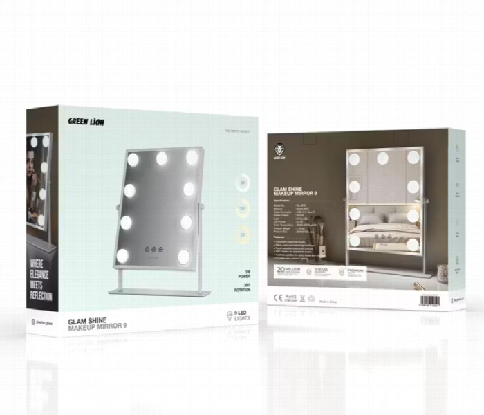 Green Lion Glam Shine Makeup Mirror 9 Led Lights - Zoom Image 3