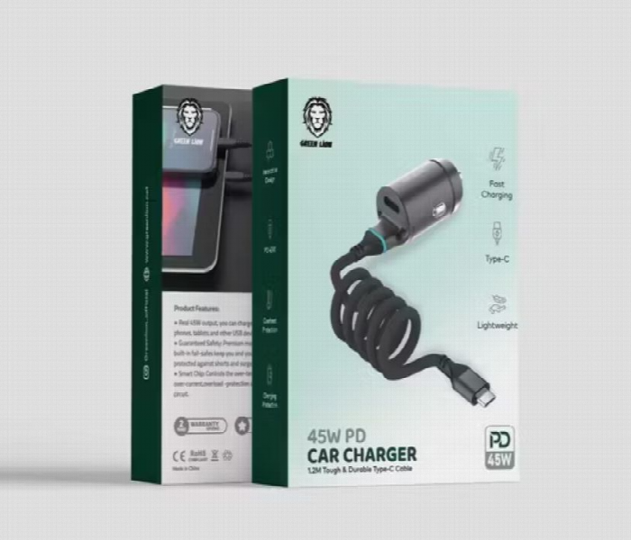 Green Lion 45W Pd Car Charger Built In Type C Cable Share - Zoom Image 2