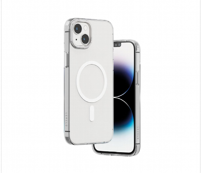 Levelo Magsafe Sensa Clear Back Case For Iphone 14 Clear Silver - Zoom Image 2