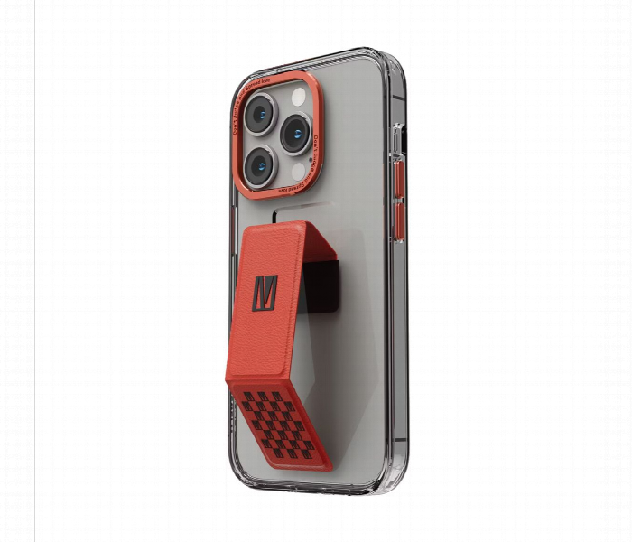 Levelo Morphix Clara Gripstand Iphone 14 Pro Imd Clear Back Case Red - Zoom Image 1