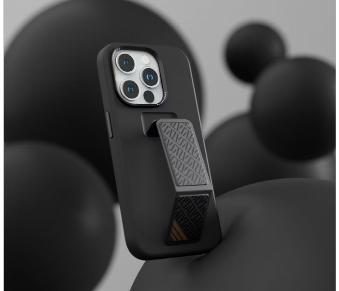Levelo Morphix Silicone Case With Leather Grip For Iphone 15 Pro Max Black - Zoom Image 4