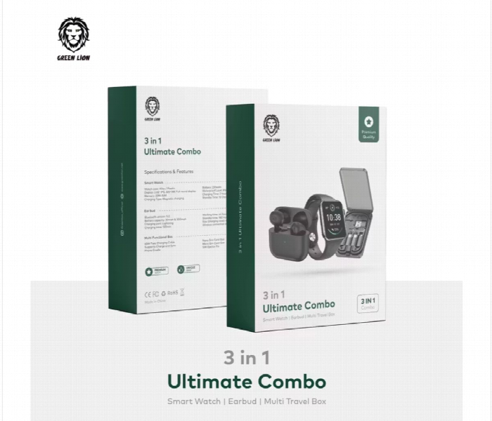Green Lion 3 In 1 Ultimate Combo Smart Watch And Earbuds And Multi Functional Box - Zoom Image 5