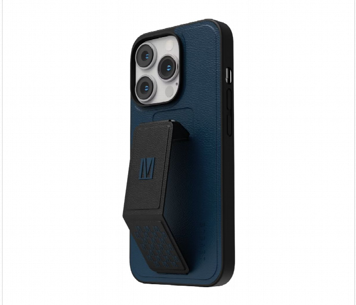 Levelo Morphix Gripstand Iphone 14 Pro Pu Leather Case Storm Blue - Zoom Image 1
