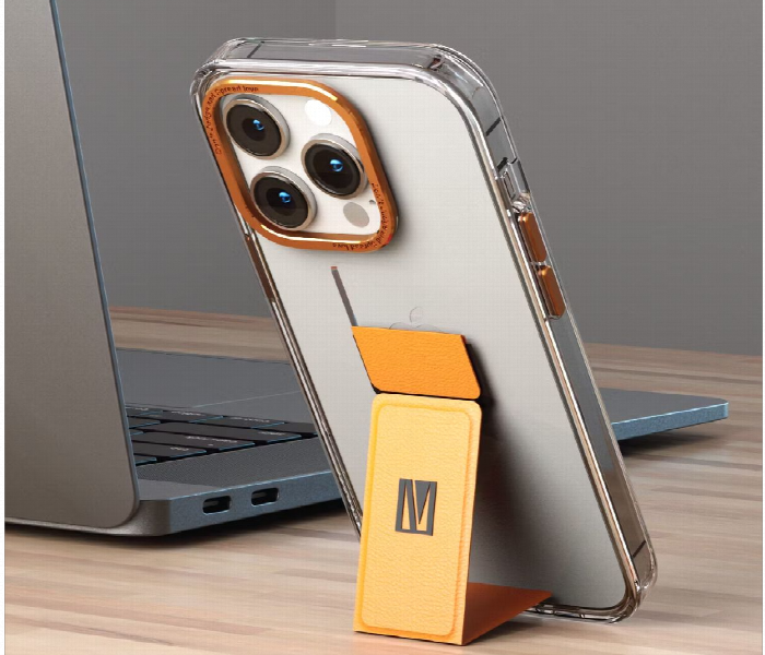 Levelo Morphix Clara Gripstand Iphone 14 Pro Imd Clear Back Case Orange - Zoom Image 2