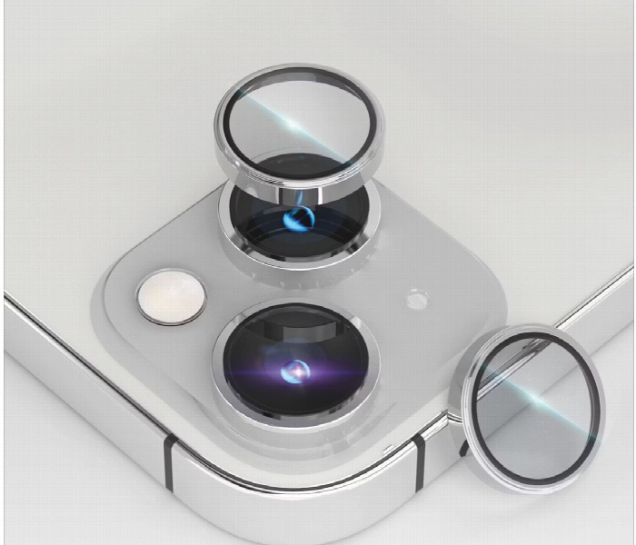 Levelo Lucent Duo 9H Hardness Camera Lens Protector For Iphone 14 Or 14 Plus Silver - Zoom Image 2