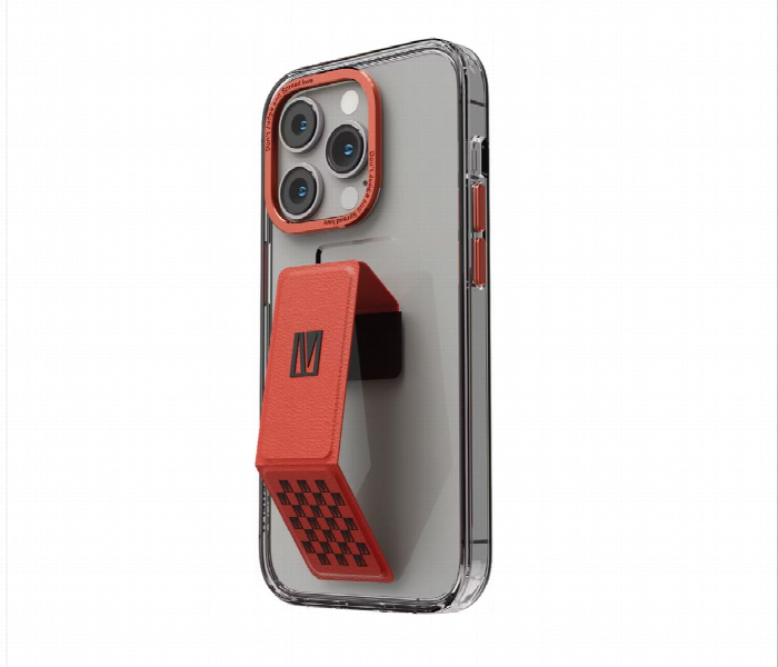Levelo Morphix Clara Gripstand Iphone 14 Pro Max Imd Clear Back Case Red - Zoom Image 1