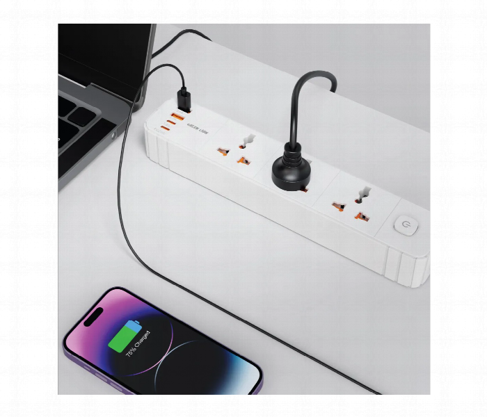 Green Lion Gs 300 Power Socket 2500W  White - Zoom Image 3
