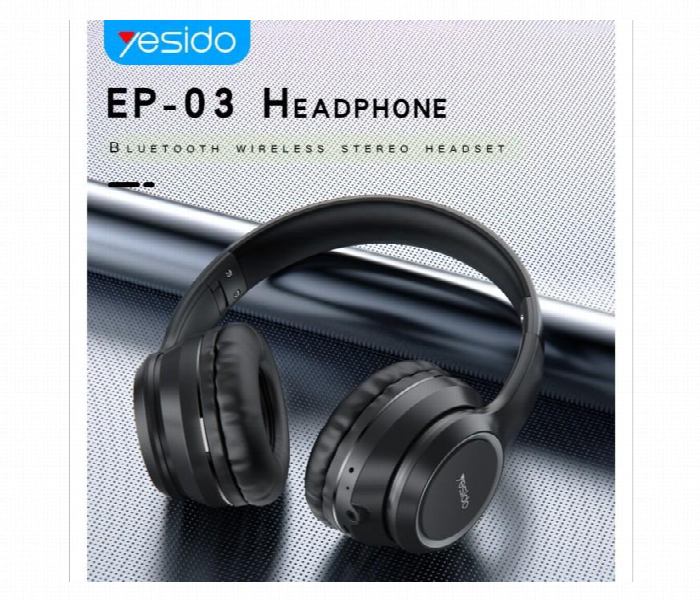 Ep03 Bluetooth Wireless Foldable Headphone . Black - Zoom Image 2