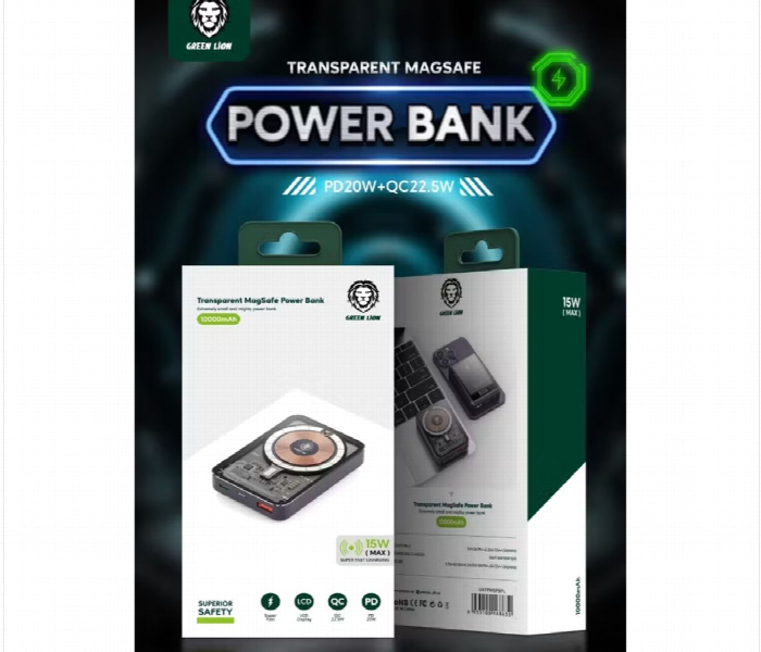 Green Lion Transparent Magsafe Power Bank 10000Mah  Purple - Zoom Image 4