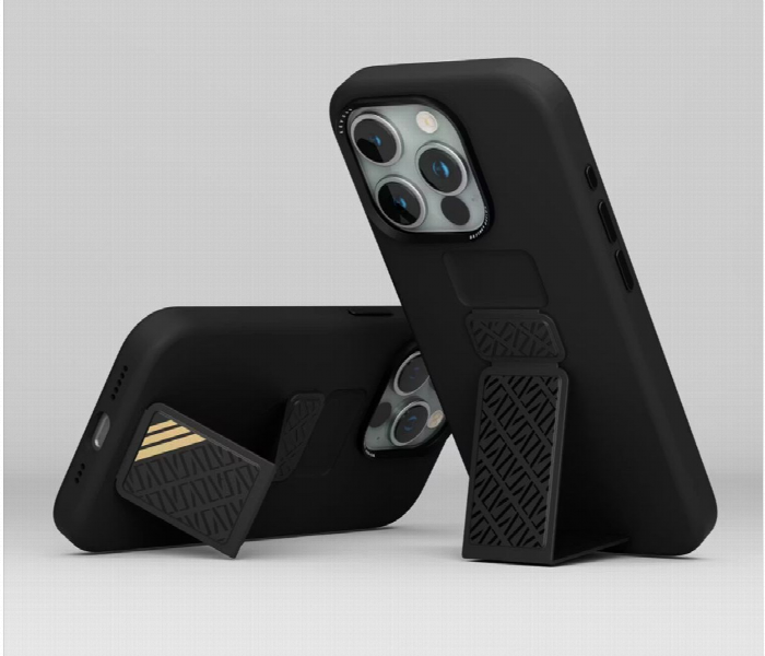 Levelo Morphix Silicone Case With Leather Grip For Iphone 15 Pro Black - Zoom Image 3