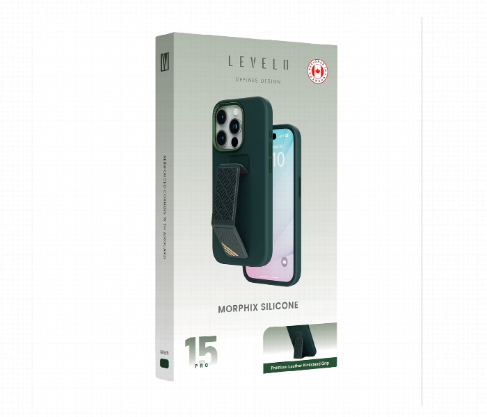 Levelo Morphix Silicone Case With Leather Grip For Iphone 15 Pro Black - Zoom Image 5