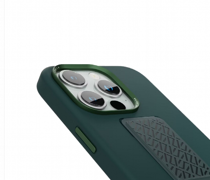Levelo Morphix Silicone Case With Leather Grip For Iphone 15 Pro Green - Zoom Image 2