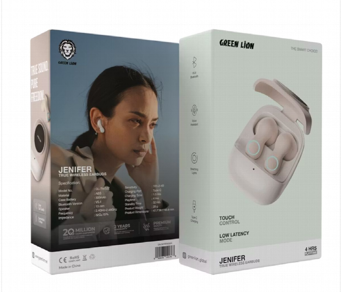 Green Lion Jenifer True Wireless Earbuds Tws  Beige - Zoom Image 4