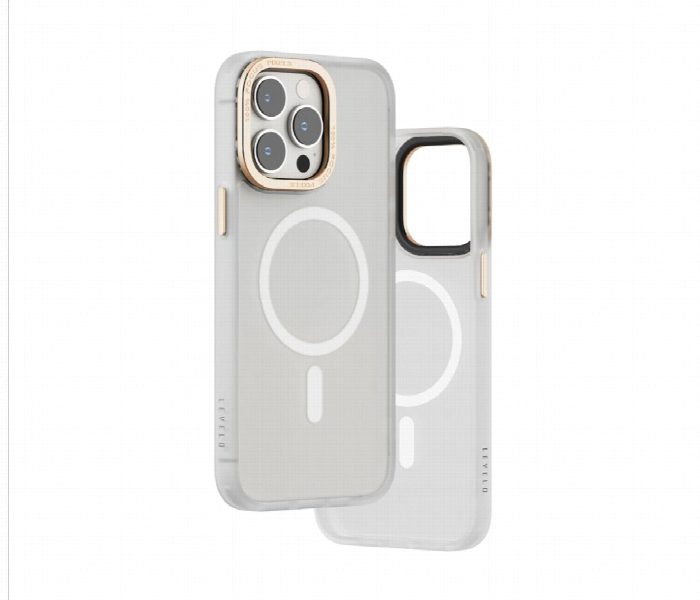 Levelo Magsafe Kayo Iphone 14 Pro Max Matte Back Case Matte Clear Champagne - Zoom Image 2