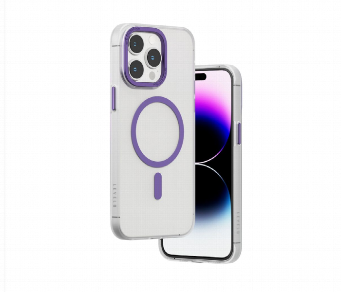 Levelo Magsafe Glory Back Case For Iphone 14 Pro Matte Clear Purple - Zoom Image 2