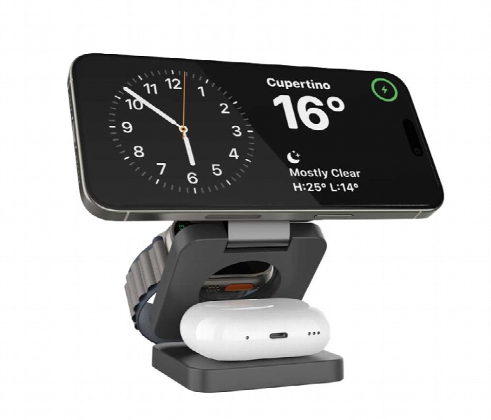 Porodo 3In1 Magsafe Wireless Foldable Fast Charger 15W - Zoom Image 4