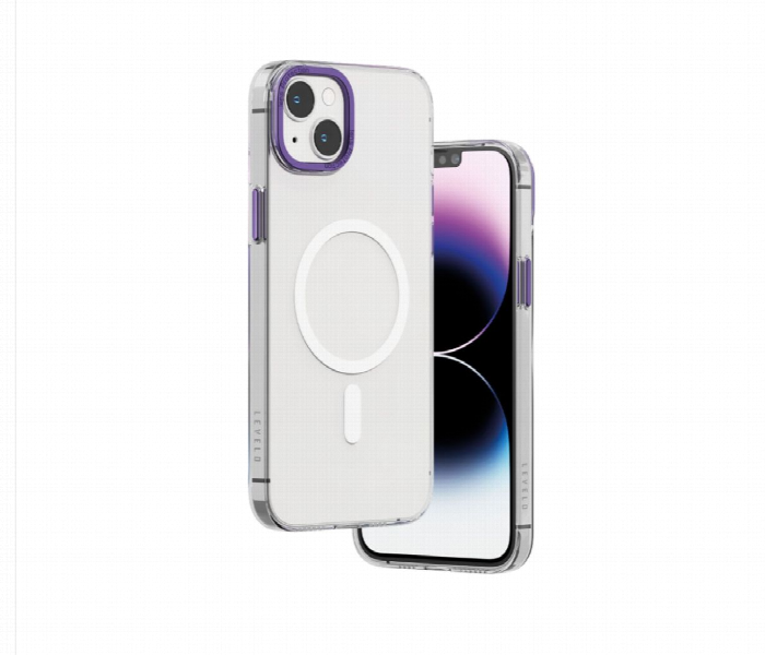 Levelo Magsafe Sensa Clear Back Case For Iphone 14 Plus Clear Purple - Zoom Image 2