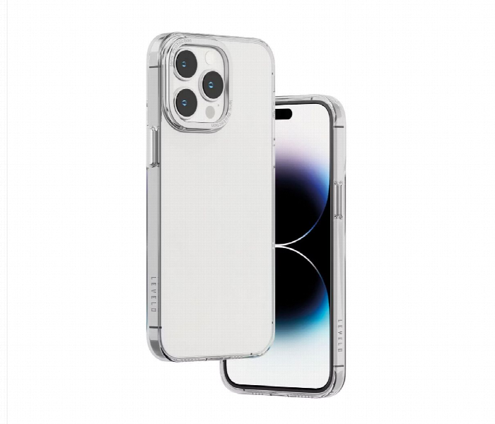 Levelo Sensa Clear Back Case For Iphone 14 Pro Max Clear Silver - Zoom Image 2