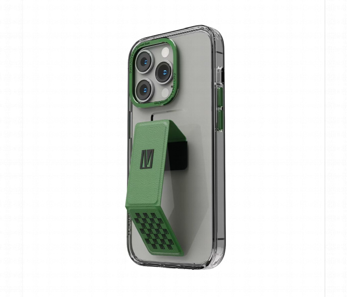 Levelo Morphix Clara Gripstand Iphone 14 Pro Imd Clear Back Case Green - Zoom Image 1