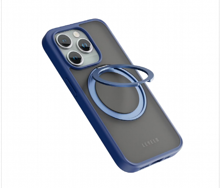 Levelo Magsafe Ringo Multi Functional Kickstand Case For Iphone 15 Pro Max Blue - Zoom Image 2