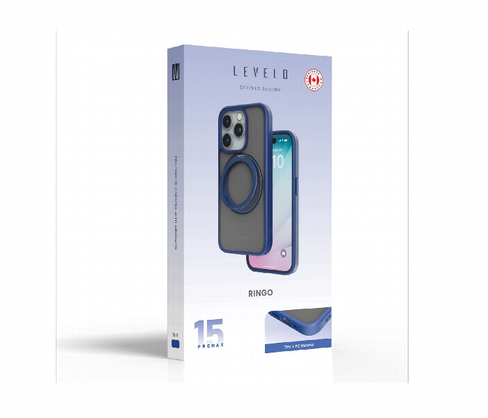 Levelo Magsafe Ringo Multi Functional Kickstand Case For Iphone 15 Pro Max Blue - Zoom Image 5