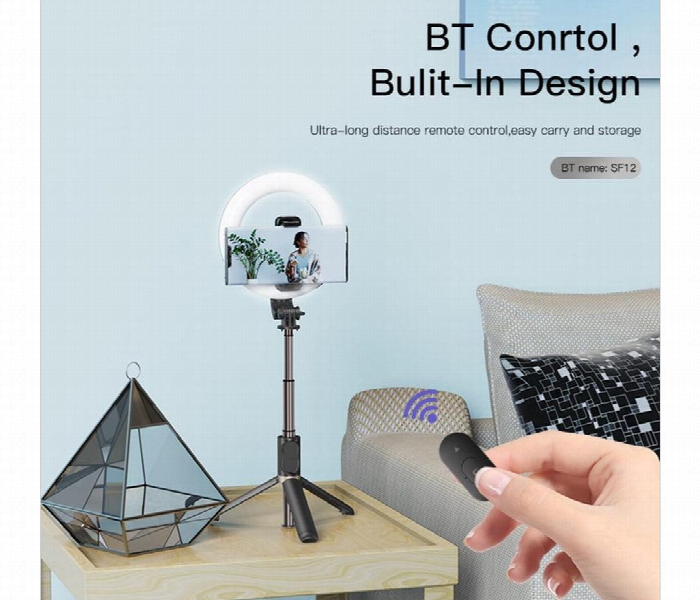 Yesido Selfie Stick With Wireless Ring Light Tripod . Sf12 - Zoom Image 3