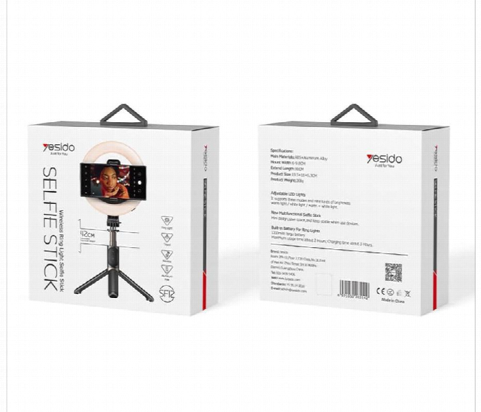 Yesido Selfie Stick With Wireless Ring Light Tripod . Sf12 - Zoom Image 6