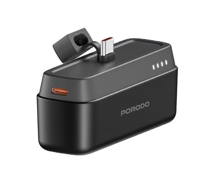 Porodo 5000Mah Power Bank With Type C Connector  Black - Zoom Image 1