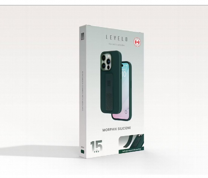 Levelo Morphix Silicone Case With Silicone Grip For Iphone 15 Pro Green - Zoom Image 6