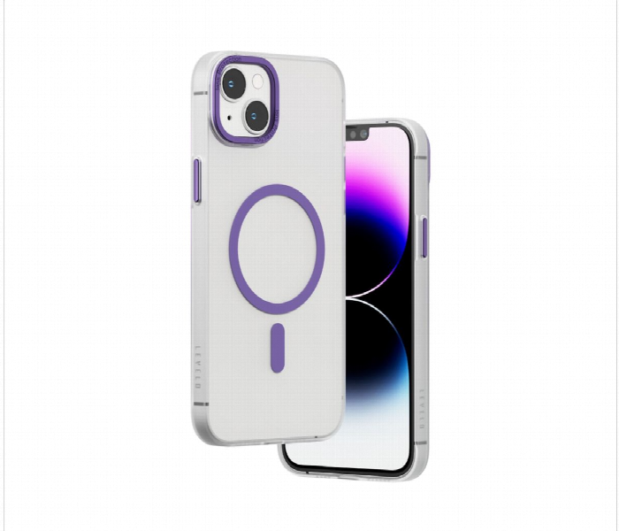 Levelo Magsafe Glory Back Case For Iphone 14 Plus Matte Clear Purple - Zoom Image 2