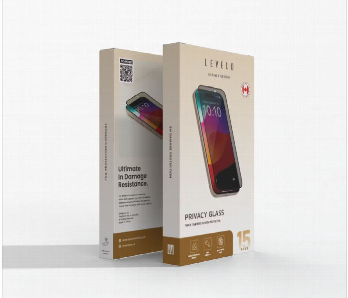 Levelo Full Screen Privacy Twice Tempered Glass For Iphone 15 Plus - Zoom Image 3