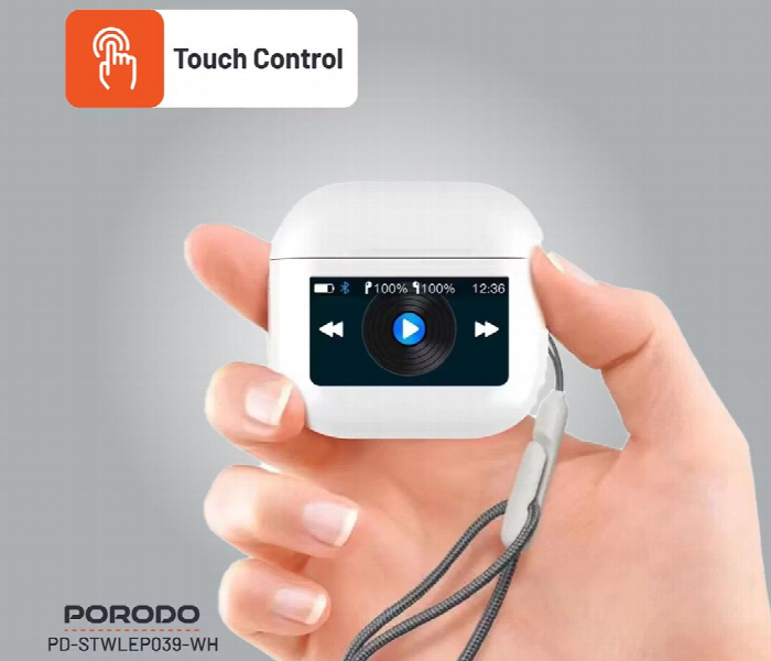 Porodo Soundtec Glimpse Touch Display Tws  White - Zoom Image 4