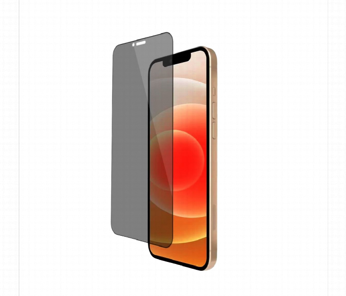 Levelo Privacy Black Edition Silicone Edge Tempered Screen Protector For Iphone 12 Pro Max 6.7 Inch - Zoom Image 1