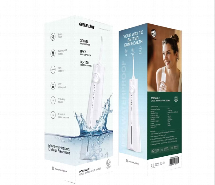 Green Lion Portable Oral Irrigator 300Ml  White - Zoom Image 4