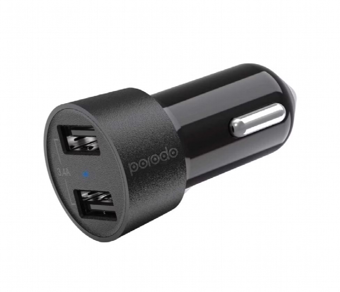 Porodo Dual Usb Car Charger 3.4 Black - Zoom Image 2