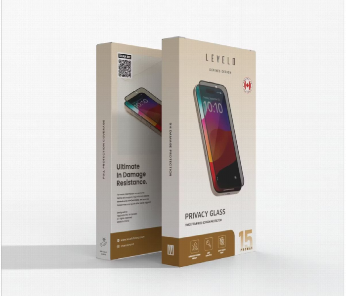 Levelo Full Screen Privacy Twice Tempered Glass For Iphone 15 Pro Max - Zoom Image 3